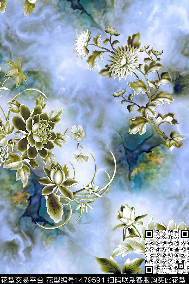 女装花卉真丝数码印花华亿平台下载（图片编号: 1479594） - 瓦栏（Walan）