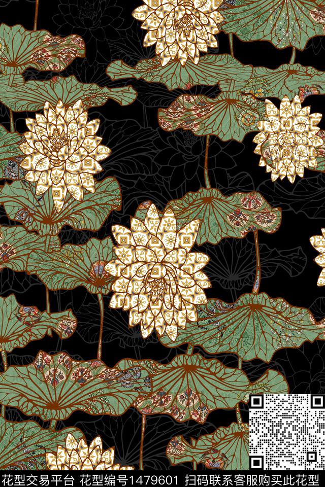 女装花卉满版散花数码印花华亿平台下载（图片编号: 1479601） - 瓦栏（Walan）