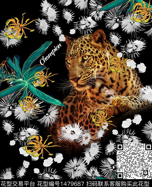 动物花卉绿植树叶定位花数码印花华亿平台下载（图片编号: 1479687） - 瓦栏（Walan）