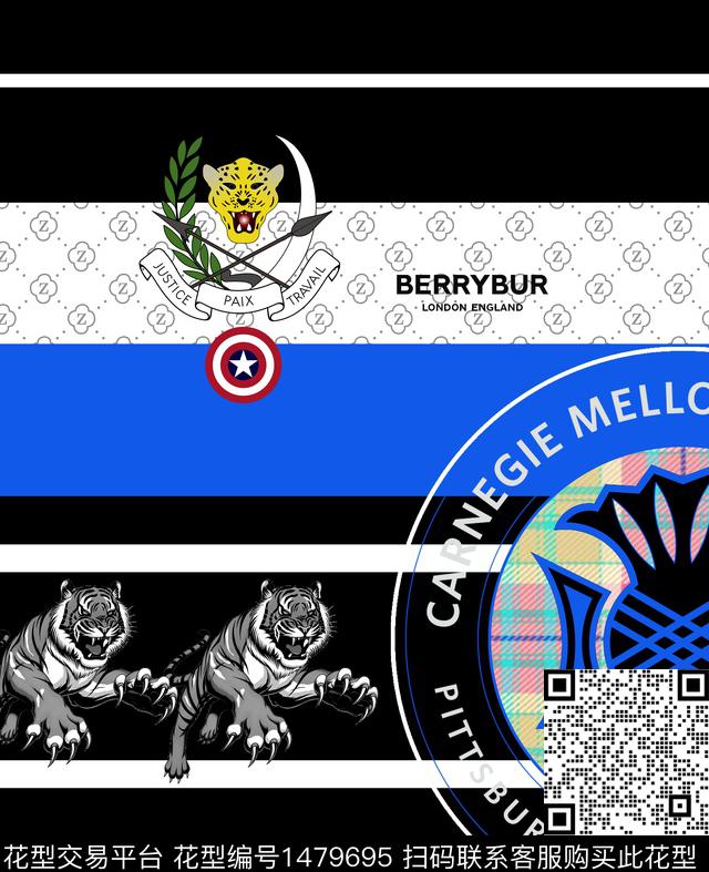 定位花老虎大牌风数码印花华亿平台下载（图片编号: 1479695） - 瓦栏（Walan）