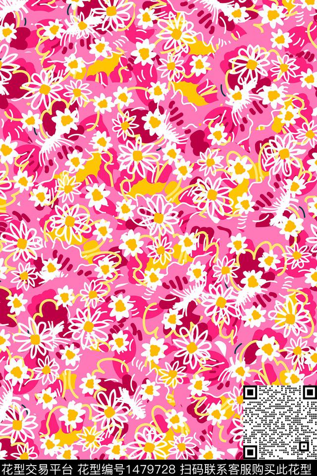 女装大牌风小碎花数码印花华亿平台下载（图片编号: 1479728） - 瓦栏（Walan）