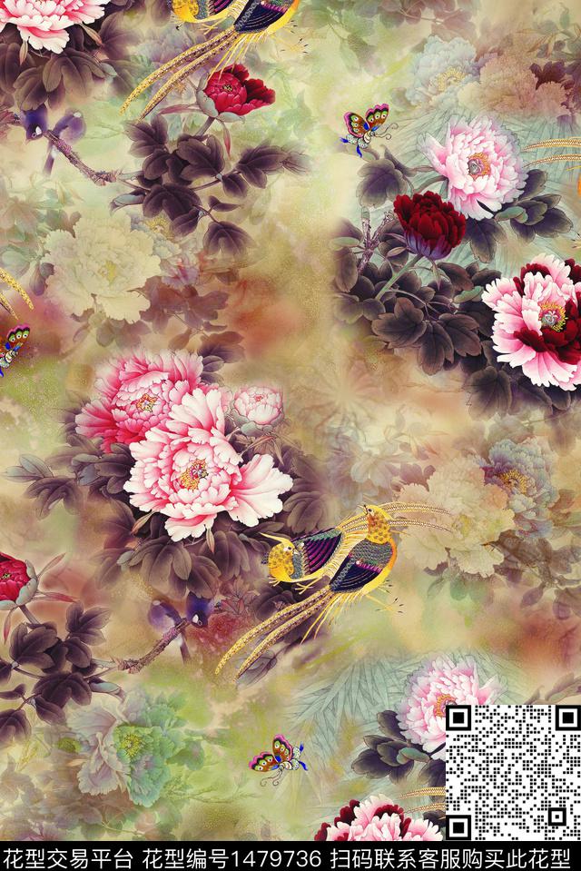 女装民族风花卉数码印花华亿平台下载（图片编号: 1479736） - 瓦栏（Walan）