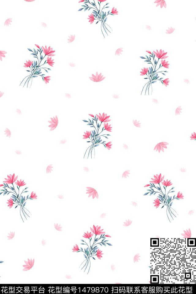 水彩大牌风年轻女性数码印花华亿平台下载（图片编号: 1479870） - 瓦栏（Walan）