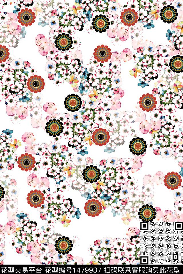 数码华亿平台满版散花抽象数码印花华亿平台下载（图片编号: 1479937） - 瓦栏（Walan）