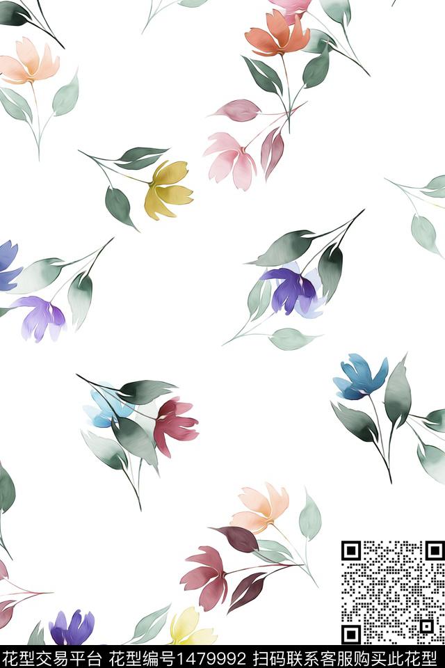 花卉大牌风小清新数码印花华亿平台下载（图片编号: 1479992） - 瓦栏（Walan）