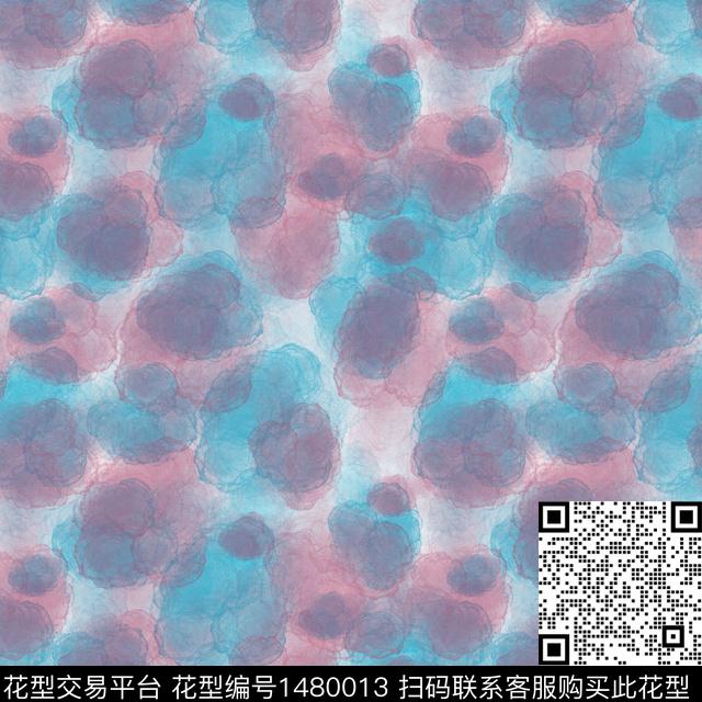 肌理手绘笔触圆形数码印花华亿平台下载（图片编号: 1480013） - 瓦栏（Walan）