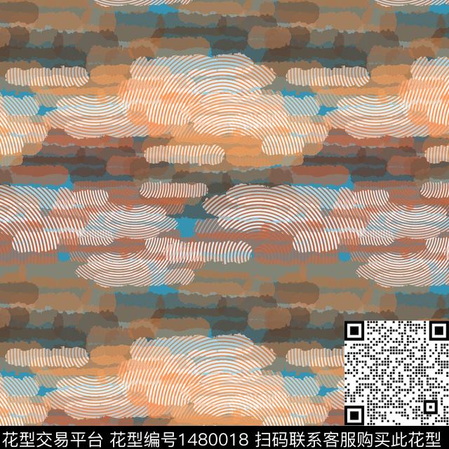 肌理条纹手绘笔触数码印花华亿平台下载（图片编号: 1480018） - 瓦栏（Walan）