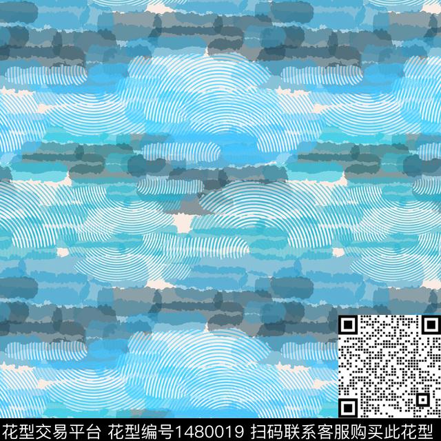 肌理条纹手绘笔触数码印花华亿平台下载（图片编号: 1480019） - 瓦栏（Walan）