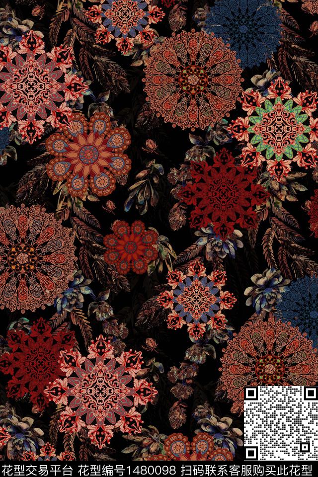 女装民族风中老年数码印花华亿平台下载（图片编号: 1480098） - 瓦栏（Walan）