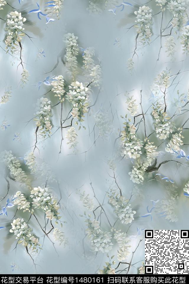 民族风花卉香云纱数码印花华亿平台下载（图片编号: 1480161） - 瓦栏（Walan）