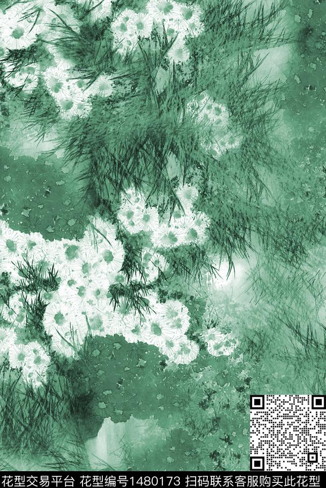 花卉小碎花小野菊数码印花华亿平台下载（图片编号: 1480173） - 瓦栏（Walan）
