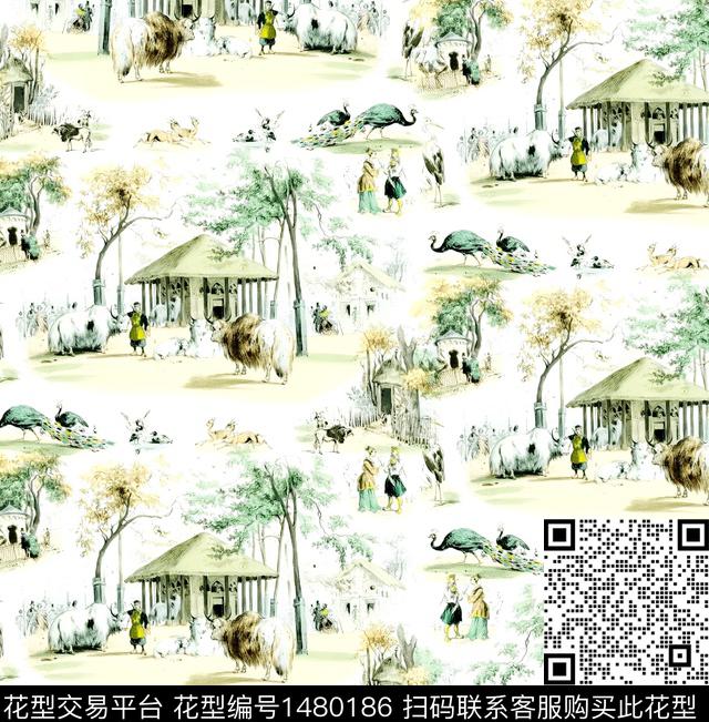 复古小碎花清新风数码印花华亿平台下载（图片编号: 1480186） - 瓦栏（Walan）