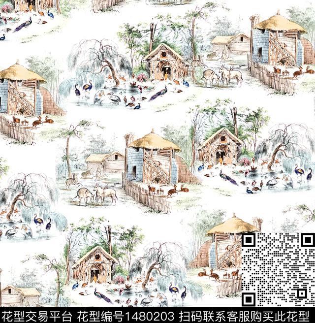 复古小碎花清新风数码印花华亿平台下载（图片编号: 1480203） - 瓦栏（Walan）