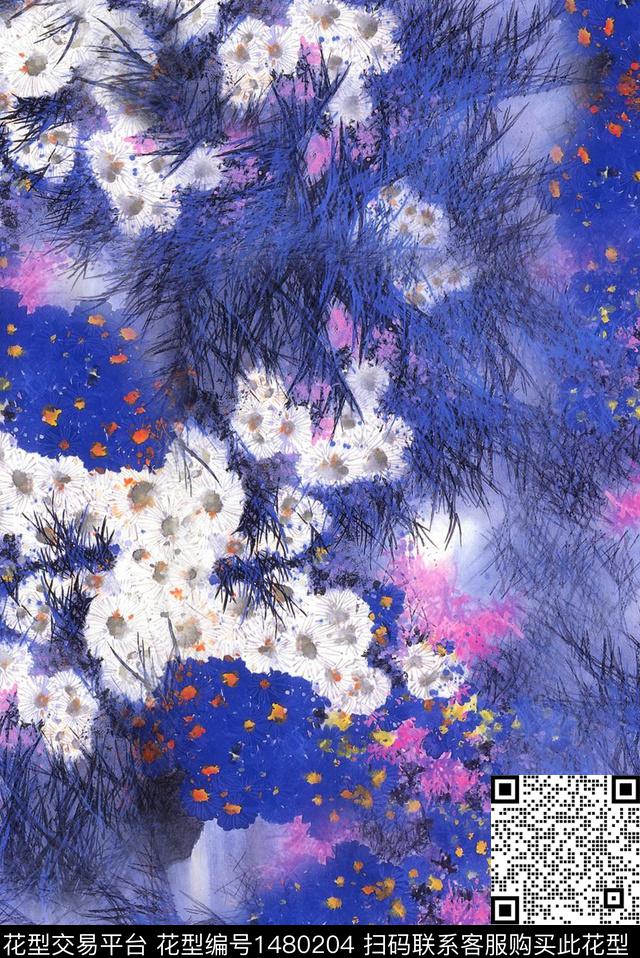 花卉小碎花小野菊数码印花华亿平台下载（图片编号: 1480204） - 瓦栏（Walan）