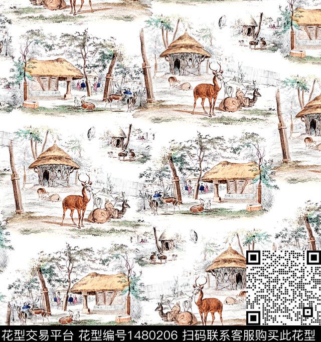 复古小碎花清新风数码印花华亿平台下载（图片编号: 1480206） - 瓦栏（Walan）