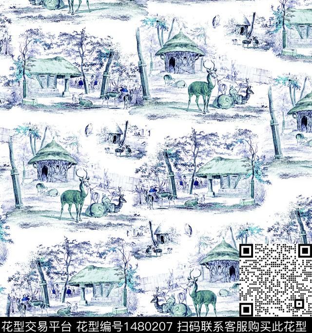 复古小碎花清新风数码印花华亿平台下载（图片编号: 1480207） - 瓦栏（Walan）