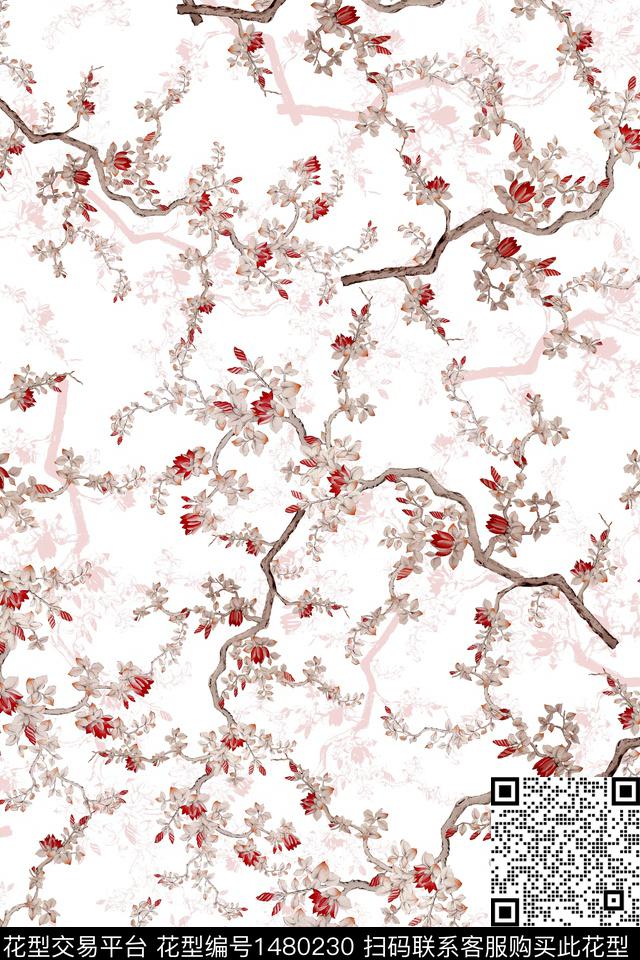 绿植树叶大牌风年轻女性数码印花华亿平台下载（图片编号: 1480230） - 瓦栏（Walan）