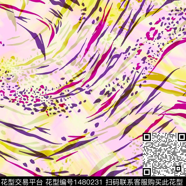 肌理豹纹大牌风数码印花华亿平台下载（图片编号: 1480231） - 瓦栏（Walan）