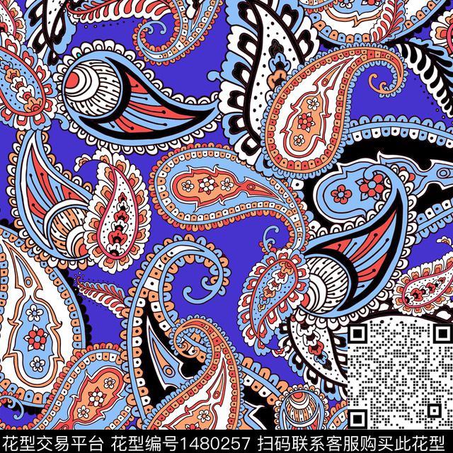 佩斯利民族风传统印花华亿平台下载（图片编号: 1480257） - 瓦栏（Walan）