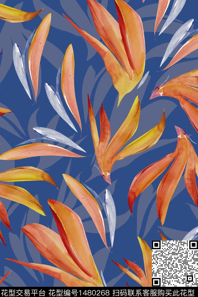 花卉小清新真丝数码印花华亿平台下载（图片编号: 1480268） - 瓦栏（Walan）