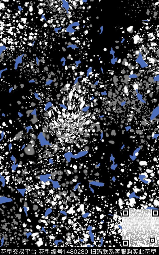 时尚真丝波点数码印花华亿平台下载（图片编号: 1480280） - 瓦栏（Walan）