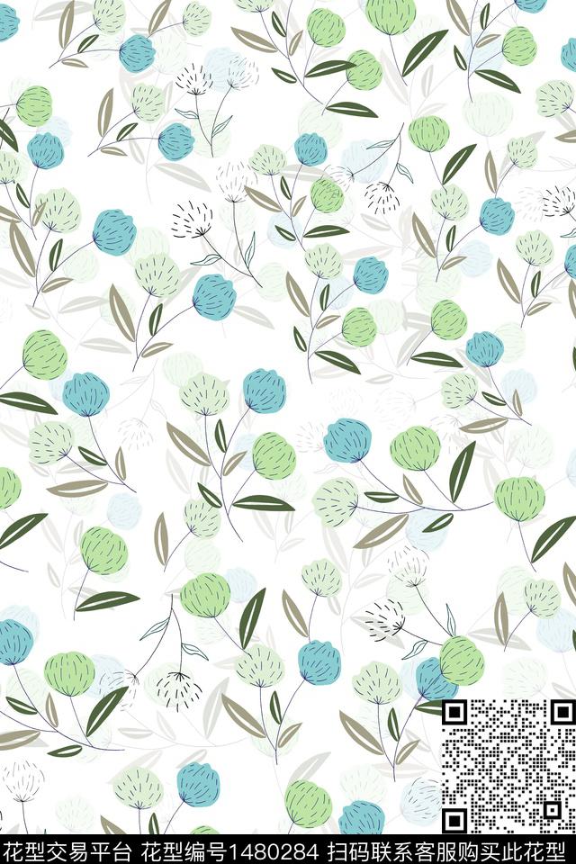 花卉小清新真丝数码印花华亿平台下载（图片编号: 1480284） - 瓦栏（Walan）