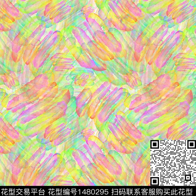 肌理手绘条纹数码印花华亿平台下载（图片编号: 1480295） - 瓦栏（Walan）