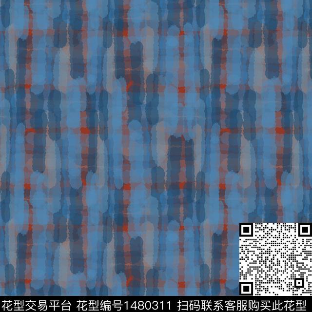 肌理手绘条纹数码印花华亿平台下载（图片编号: 1480311） - 瓦栏（Walan）