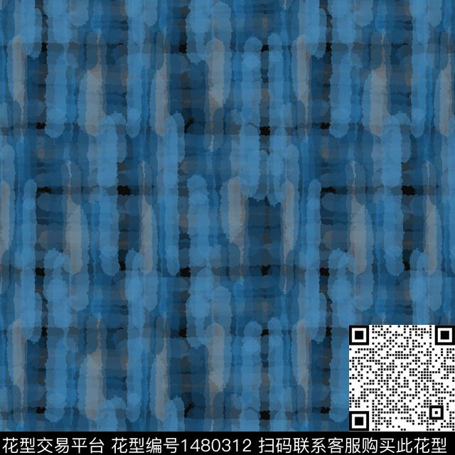 肌理手绘条纹数码印花华亿平台下载（图片编号: 1480312） - 瓦栏（Walan）