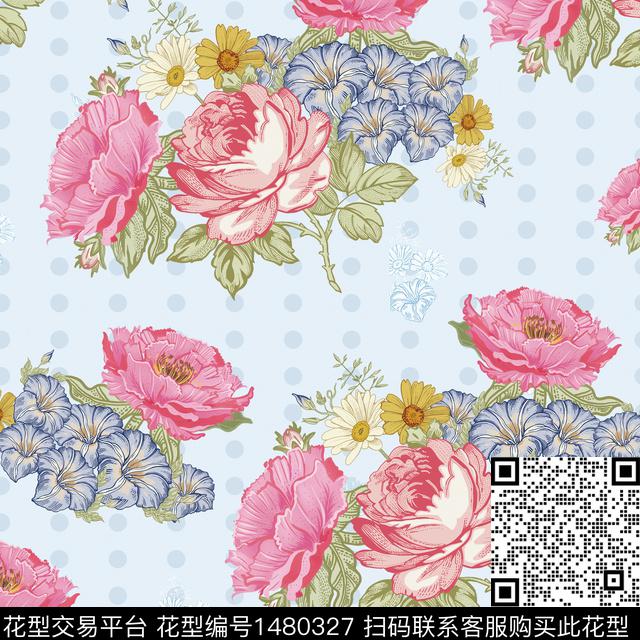 花卉春夏华亿平台大牌风数码印花华亿平台下载（图片编号: 1480327） - 瓦栏（Walan）
