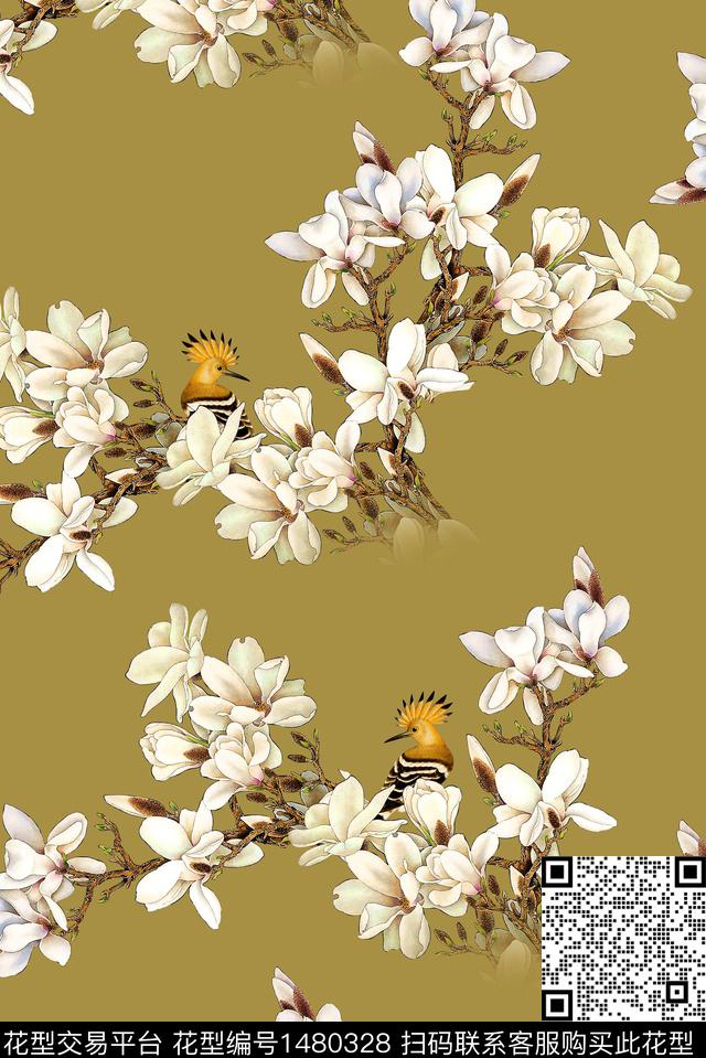 女装花卉香云纱数码印花华亿平台下载（图片编号: 1480328） - 瓦栏（Walan）