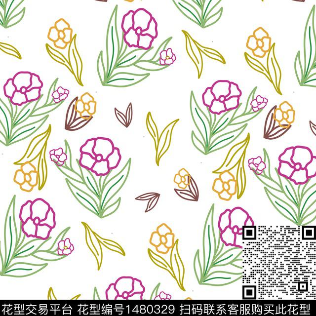 花卉春夏华亿平台小碎花数码印花华亿平台下载（图片编号: 1480329） - 瓦栏（Walan）