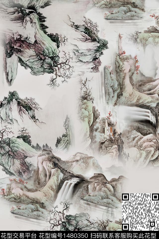 女装真丝中国风数码印花华亿平台下载（图片编号: 1480350） - 瓦栏（Walan）