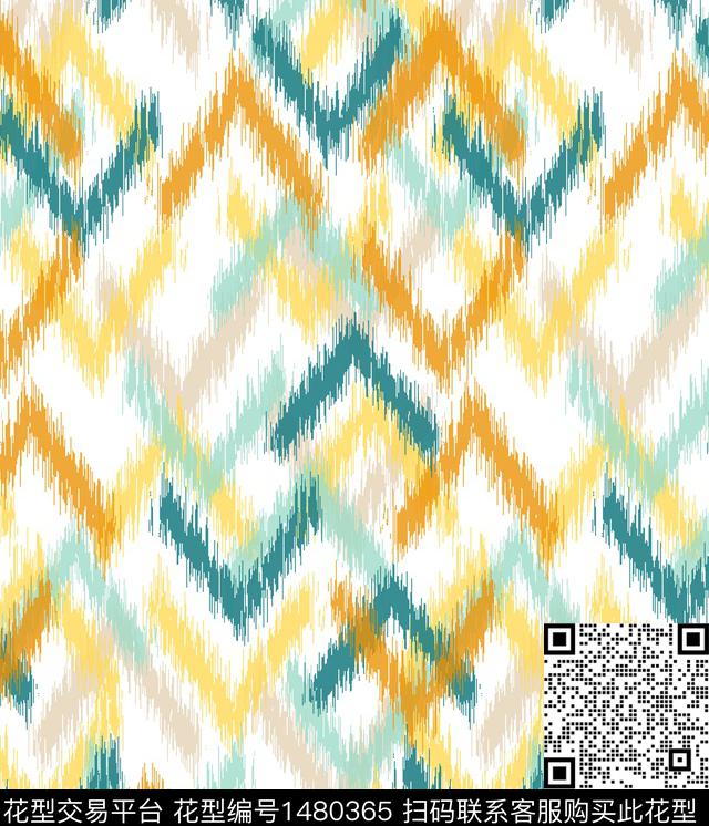 线条混合拼接条纹数码印花华亿平台下载（图片编号: 1480365） - 瓦栏（Walan）