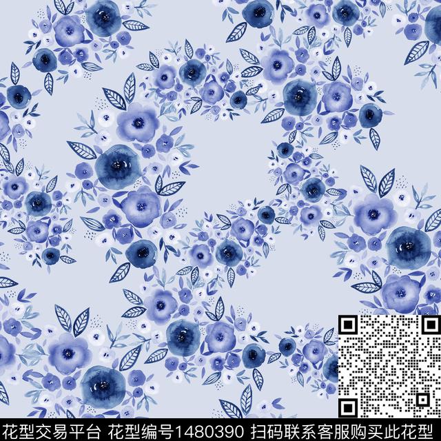 大牌风郁金香小碎花数码印花华亿平台下载（图片编号: 1480390） - 瓦栏（Walan）