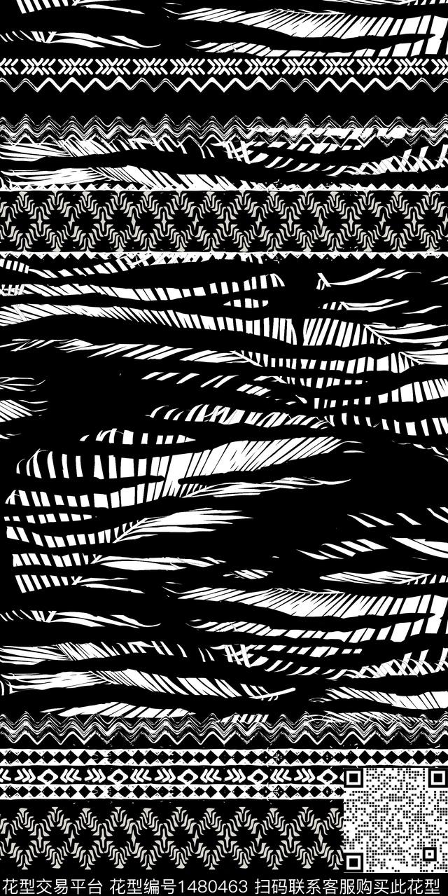 几何定位花民族风数码印花华亿平台下载（图片编号: 1480463） - 瓦栏（Walan）