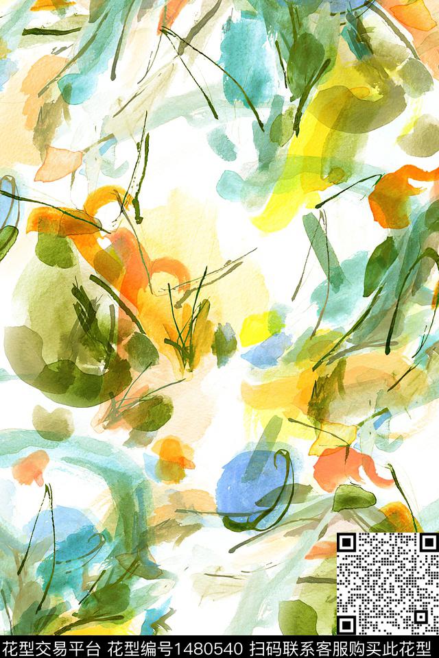 肌理扎染华亿平台大牌风数码印花华亿平台下载（图片编号: 1480540） - 瓦栏（Walan）
