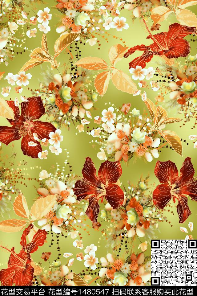 数码华亿平台满版散花小碎花数码印花华亿平台下载（图片编号: 1480547） - 瓦栏（Walan）