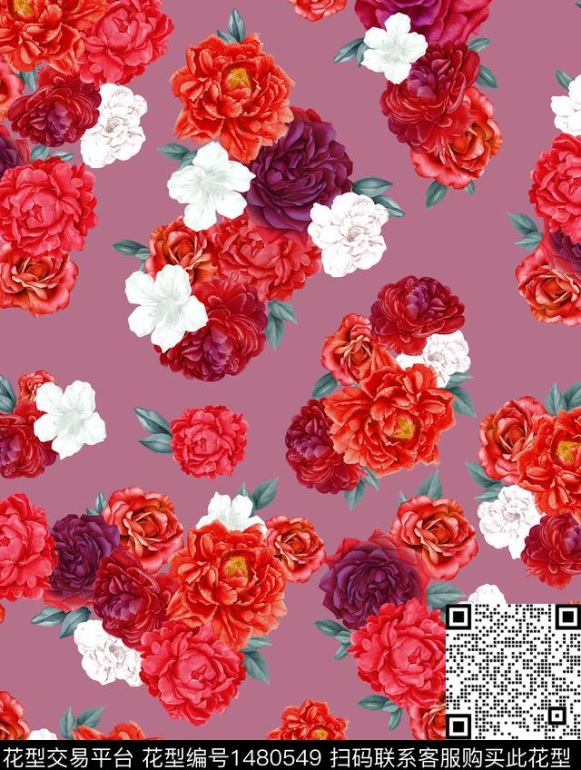 民族花卉民族风花卉传统印花华亿平台下载（图片编号: 1480549） - 瓦栏（Walan）