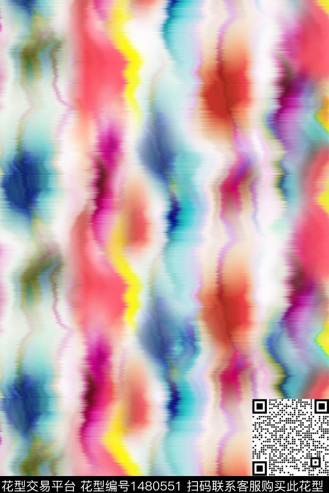 几何扎染华亿平台大牌风数码印花华亿平台下载（图片编号: 1480551） - 瓦栏（Walan）