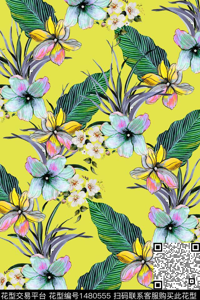 女装花卉真丝数码印花华亿平台下载（图片编号: 1480555） - 瓦栏（Walan）