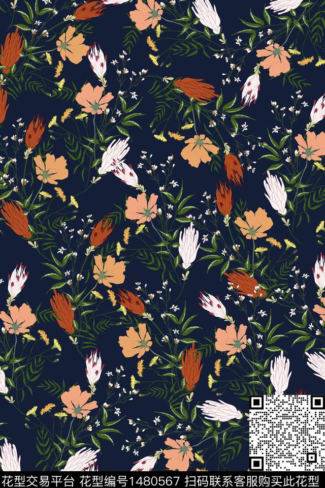 女装大牌风小碎花数码印花华亿平台下载（图片编号: 1480567） - 瓦栏（Walan）