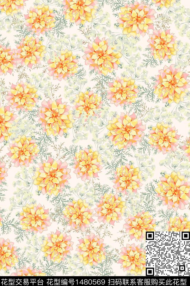 女装大牌风小碎花数码印花华亿平台下载（图片编号: 1480569） - 瓦栏（Walan）