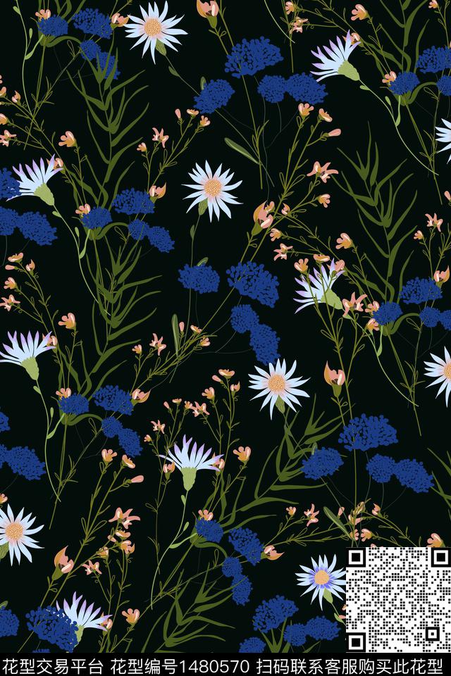 女装大牌风小碎花数码印花华亿平台下载（图片编号: 1480570） - 瓦栏（Walan）