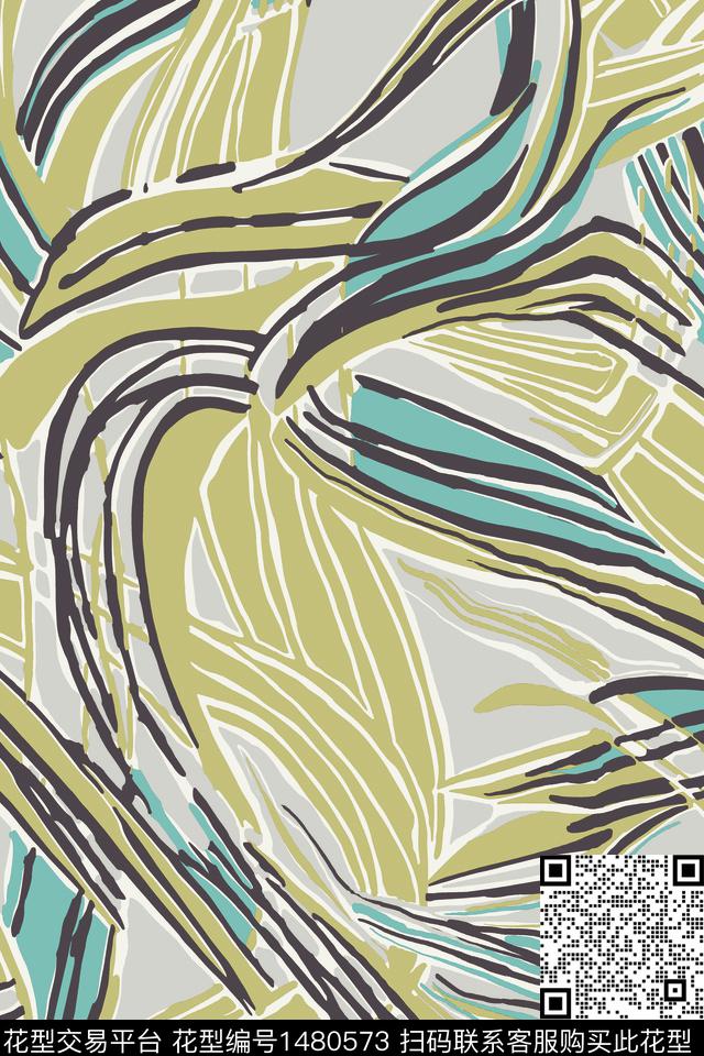 灰色花烂花华亿平台线条画传统印花华亿平台下载（图片编号: 1480573） - 瓦栏（Walan）