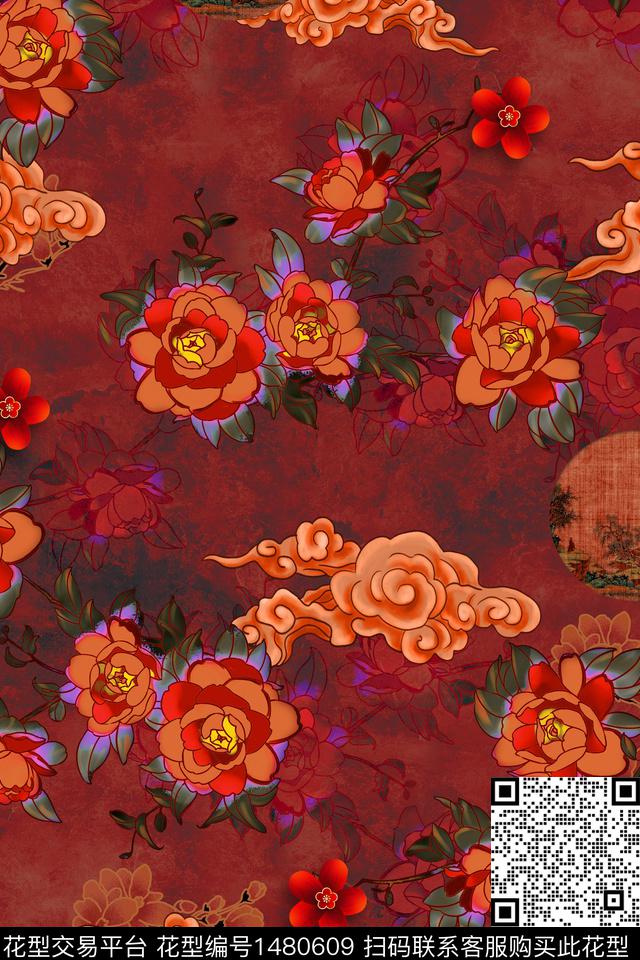 几何扎染华亿平台大牌风数码印花华亿平台下载（图片编号: 1480609） - 瓦栏（Walan）