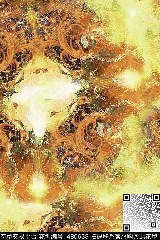 民族风中国风定位花火凤数码印花华亿平台下载（图片编号: 1480633） - 瓦栏（Walan）