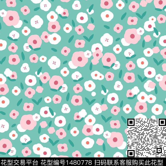 柠檬年轻女性小碎花传统印花华亿平台下载（图片编号: 1480778） - 瓦栏（Walan）