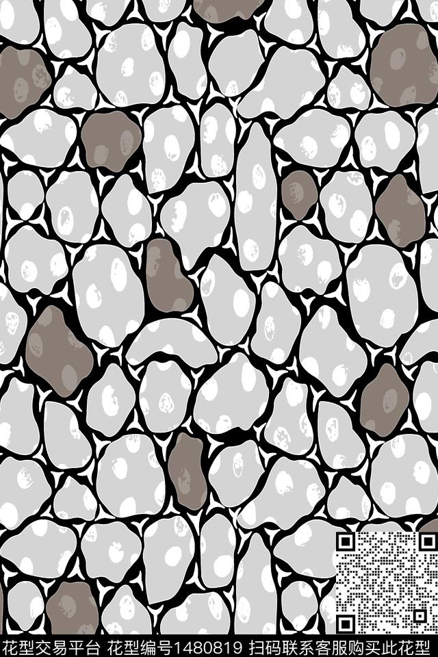几何小清新真丝数码印花华亿平台下载（图片编号: 1480819） - 瓦栏（Walan）