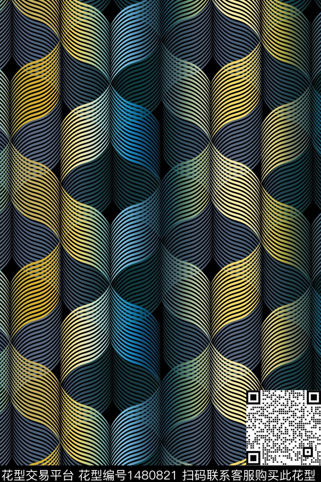 几何肌理大牌风数码印花华亿平台下载（图片编号: 1480821） - 瓦栏（Walan）